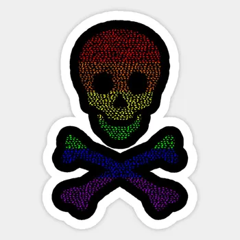 

1Pcs Gay Pride Cats Skull and Crossbones Sticker Waterproof For Laptop Moto Skateboard Luggage Guitar Furnitur PVC Decal