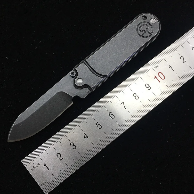 

High Quality EDC key chain knife blade D2 Titanium alloy handle Mini Knives pocket folding knife camping utility tool