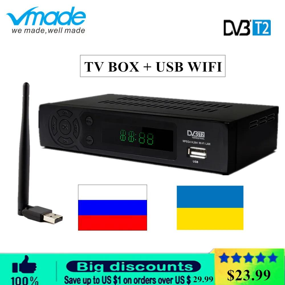 

HD DVB-T2 /T Tuner HD set top box Terrestrial TV Tuner Receiver Support WIFI RJ45 MPEG4 FTA HDMI PAL TV Box for RUSSIA/Ukraine