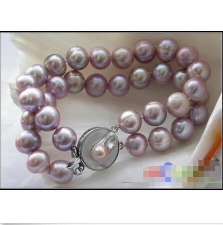 

Free shipping >>>>>>p2027 2ROW 12MM lavender ROUND FRESHWATER CULTURED PEARL BRACELET