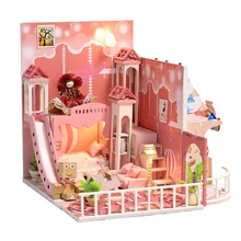 DIY Miniature Doll House with Furnitures Children Adult Handmade Wooden DollHouses Model Building Kits Dollhouse Toy Gift robotime diy simon s coffee with furnitures children adult miniature wooden doll house model building kits dollhouse toys dg109