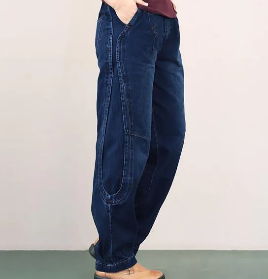 Шаровары для женщин, брюки размера плюс, хлопковые свободные джинсы с высокой талией, повседневные осенние весенние зимние новые модные женские брюки, awi0603