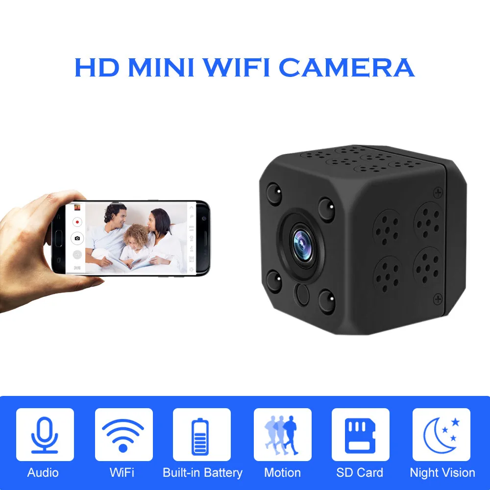 

WIFI Camera 1080P HD Mini Wireless Battery IP Camera Night Vision Small Cam SD Card Audio Video Recorder Remote Monitoring