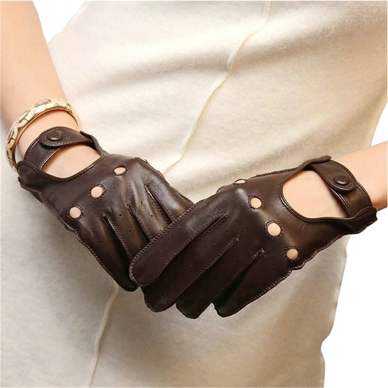2019 NEW Women's Genuine Leather Gloves Female Breathable Sheepskin Gloves Fashion Trend Spring Autumn Unlined L117W-1