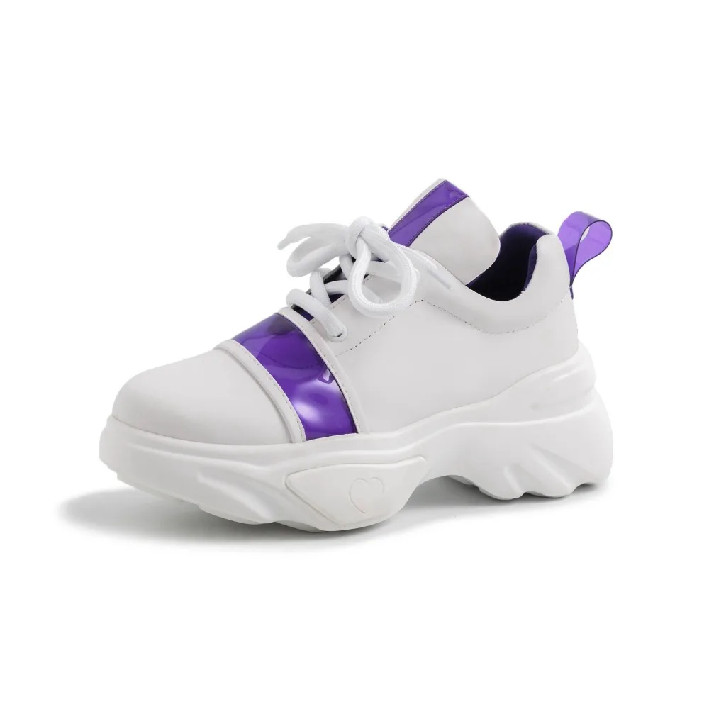 Femmes En Krazing Pot blanc Sneakers Plate Beau Naturel Lacets Épais À forme Respirant Taille Chaussures Grande Fond Vulcanisées L32 Filles Cuir Noir m8nN0vwO