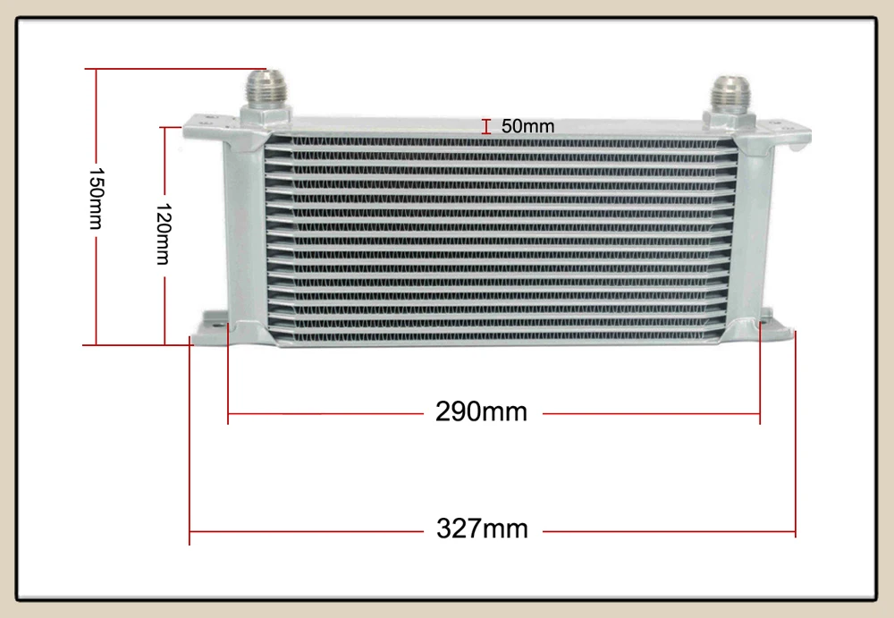 LZONE-Универсальный Масляный радиатор комплект 16 рядов масляный радиатор+ адаптер масляного фильтра+ нейлоновый шланг с оплеткой из нержавеющей стали с наклейкой и коробкой PQY