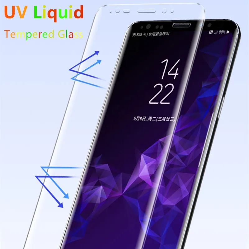 Защитное стекло для Samsung Note 8 9 S9 S8 Plus S7 Edge закаленное с УФ покрытием Huawei Mate 20 Pro OPPO Find
