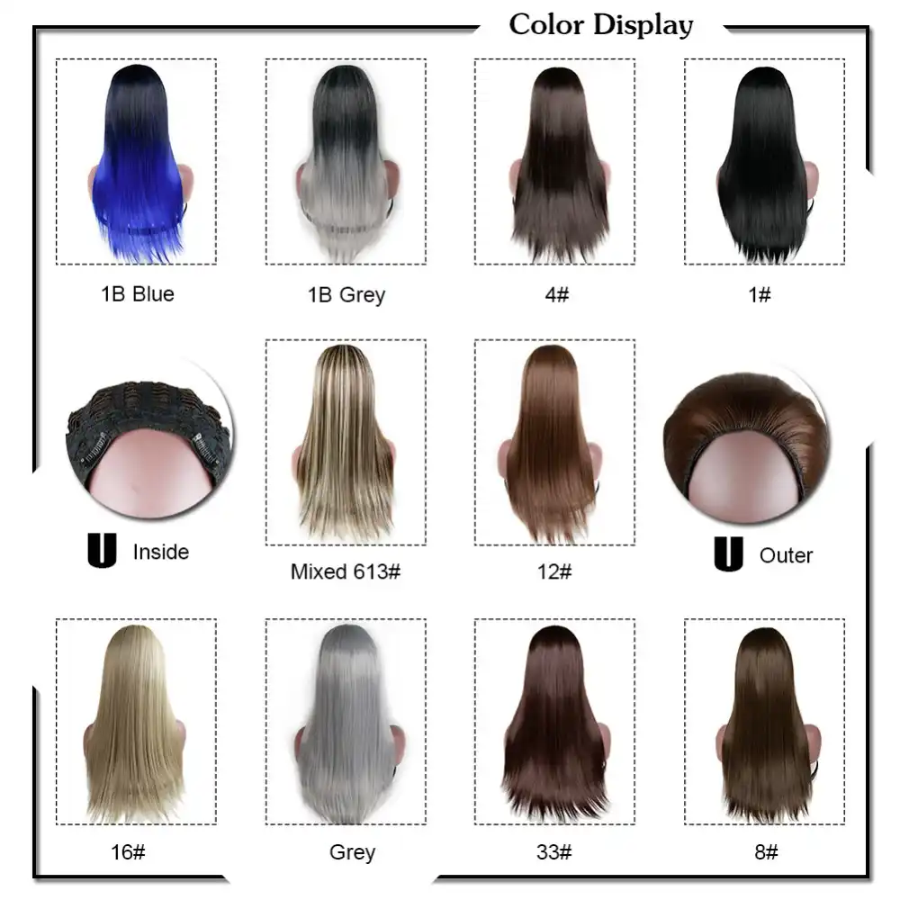 Wignee U Part 7 Clip In Straight Hair Extension Half Wig For Women