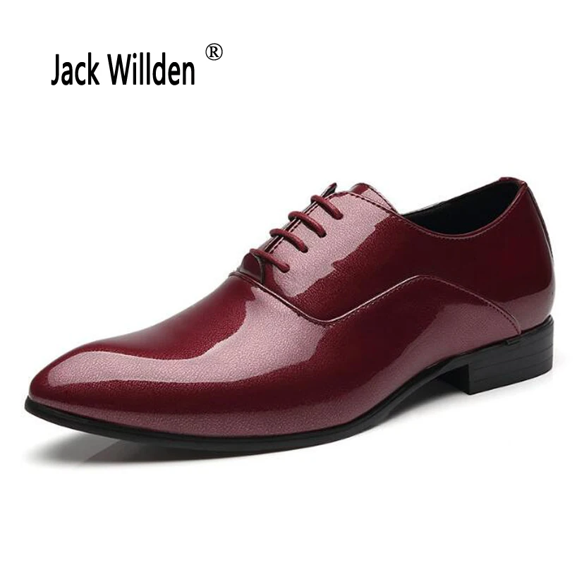 Jack Willden Plus Size 38 48 Men's Dress Shoes Patent Leather Luxury
