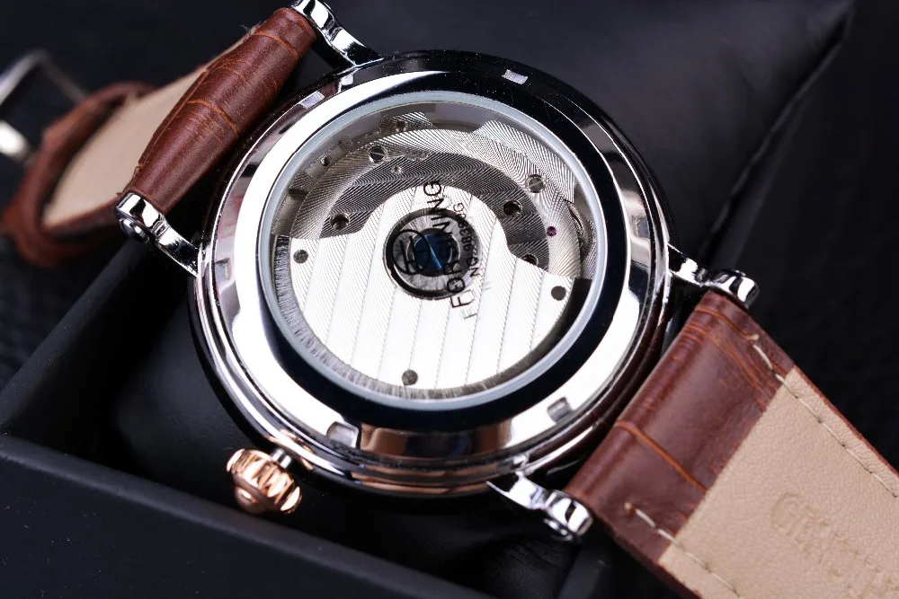 Forsining 2016 Tourbillion неясные дизайнерские розовые золотые элегантные ретро
