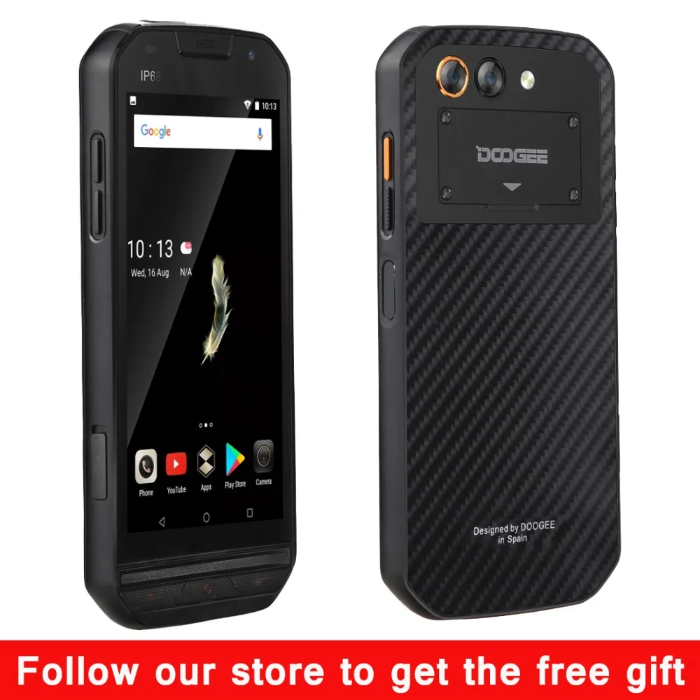 IP68 Водонепроницаемый DOOGEE S30 5 0 &quotHD 5580 mAh 4G Смартфон Android 7 MTK6737 четырехъядерный 2 Гб