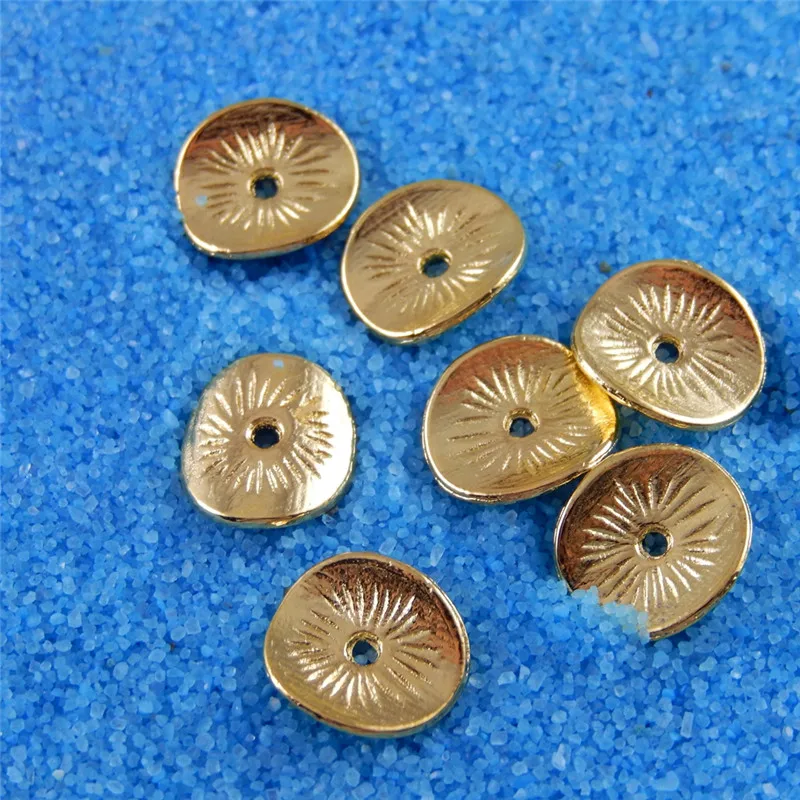 

Wholesale 200PCS Gold Tone Round Plate Small Metal Jewelry Making Beads Handmade Crafts Scrapbooking Accessory Hot Selling 32138
