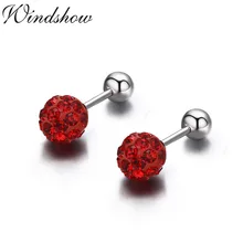 Милые маленькие кристаллы Круглый шар 925 пробы серебряные гвоздики серьги-гвоздики для женщин девочки детские ювелирные изделия Orecchini Aros Aretes
