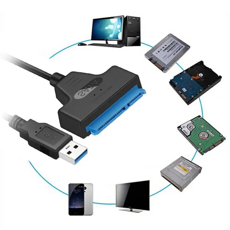 

USB 3.0 SATA3 III cable for Hard Drive Adapter 2.5 Inch SSD & HDD Support Up To 6 Gbps Support UASP-20cm Install Computer