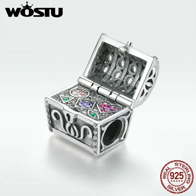 WOSTU 100% Настоящее серебро 925 пробы магическая сила сокровище грудь бусины подходят