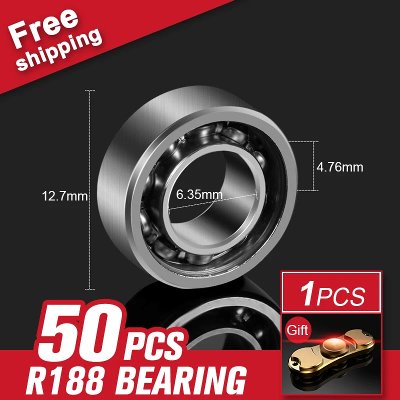 

50pcs R188 Bearing For Fidget Hand Spinner EDC Tri-Spinner LED Bluetooth Metal Finger Toys Relieve Anxiety Accessories