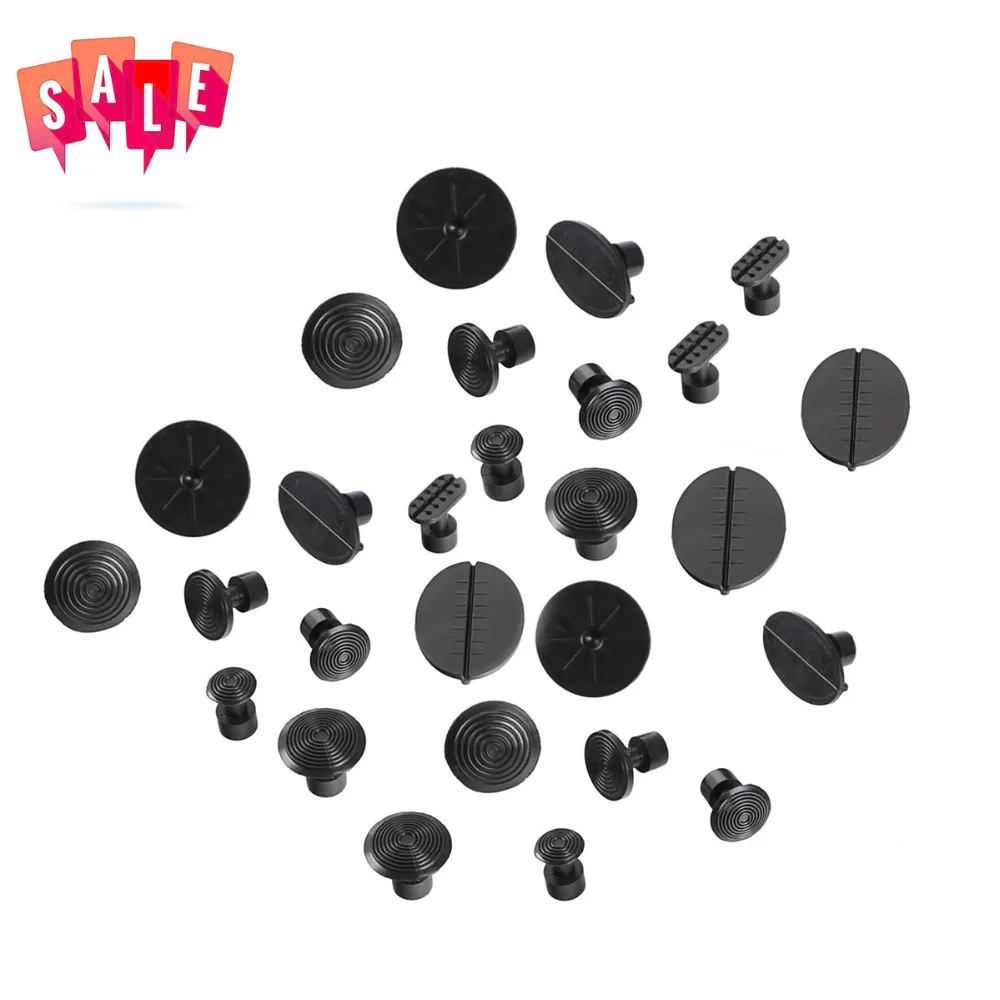 

Sale 24 pcs glue tabs PDR Tools Kit High Quality Car Paintless Dent Repair Tools black Dent Puller Tabs
