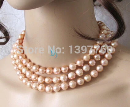 

Miss charm Jew.395 48" Peach Pink Cultured Freshwater Pearl Strands Necklace