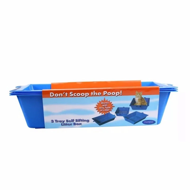 3Pcs Cat Potty Semi-Closed Splash Cat Toilet Litter Box Plastic Potty Set Pet Supplies 3 Interlocking Tray Easy To Use