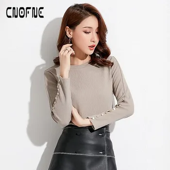 

Women Pullovers 2018 New Autumn Fashion Blouses Shirts O-Neck Slim Knitted Sweaters Knitwear Feminino Warm Winter Sweater Women