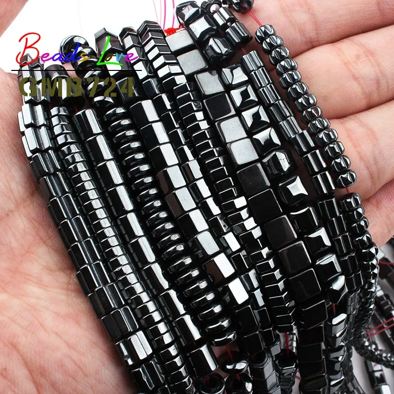 4x4mm V Shape Plated Hematite Stone Spacer Loose Beads for Jewelry Making 15"DIY 