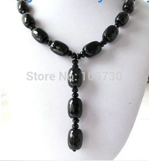 

Jewelr 003010 13x18mm Faceted Trunk&Wheel Onyx Necklace 19