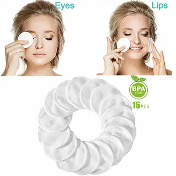 

16pcs Cotton Makeup Remover Cotton Face Wipe Deep Cleansing Cotton Bamboo Fiber Skin Care Face Wash Cosmetics Tool