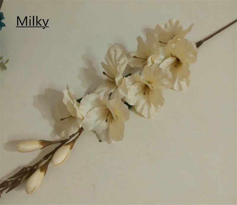 Milky 70 см 7 голова искусственный цветок гладиолуса шелк Орхидея растение осенний Меч Орхидея Декор Свадебные поддельные цветы стол рождественские Вечерние - Цвет: Milky
