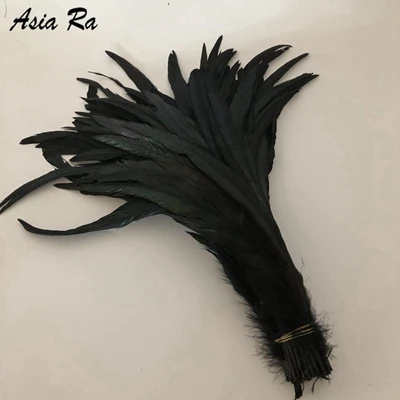 black 500 шт. многоцветный красивый петух петушиные перья 30-35 см 12-14 дюймов DIY петушиное перо для головного убора - Цвет: black