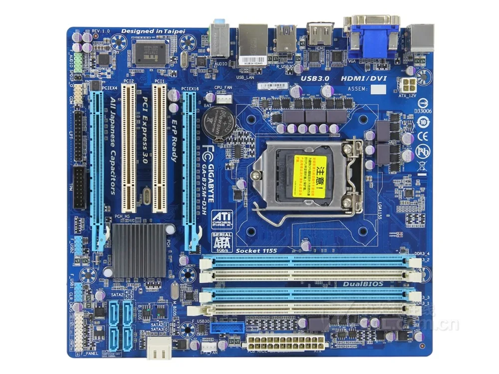 Najtaniej GIGABYTE GA B75M D3H oryginalna płyta główna LGA 1155 DDR3 USB2.0 USB3.0 DVI VGA HDMI B75M D3H 32 GB B75 płyta główna do komputera stacjonarnego