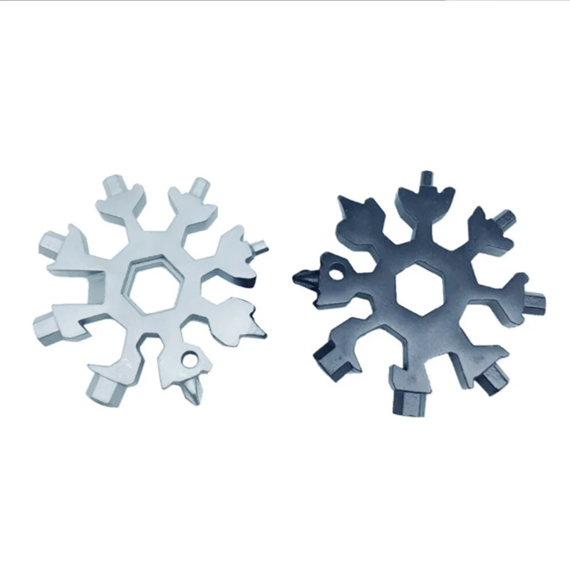 

18-in-1 Multitool EDC Gadget Snowflake Tool Multifunction Tool Card Outdoor Supplies Survival Tools Keyring Bicycle Tools