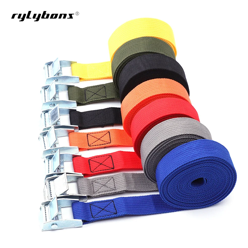 

5M*25mm Car Tension Rope Tie Down Strap Strong Ratchet Belt Luggage Bag Cargo Lashing With Metal Buckle Tow Rope Tensioner