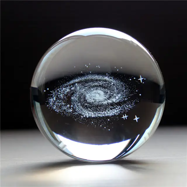1631 45 De Réductionpersonnalisé 3d Laser Gravé Boule De Cristal Quartz Verre Sphère Miniatures Cadeaux Noël Présent Accepter Photo