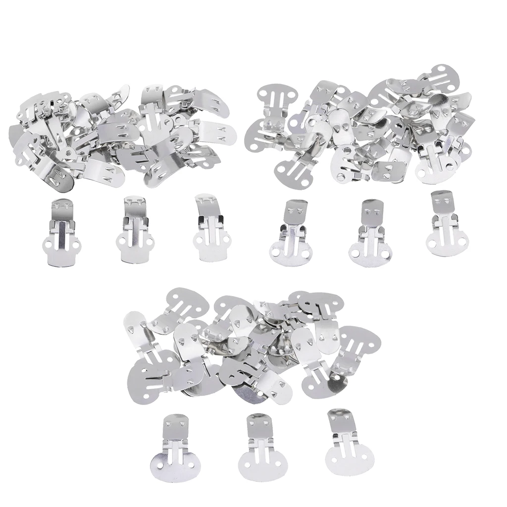 Wholesale 60 Pieces Assorted Size Stainless Steel Blank Shoe Clips Bulk Supplies for DIY Crafts