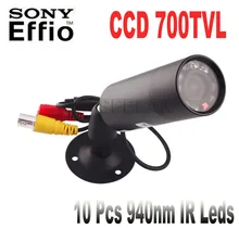 1/3″ Sony Effio-e 700TVL CCD Mini Bullet Outdoor Invisible 10pcs IR 940NM 0 lux Night Vision CCTV Camera IR Night Vision CAMERA