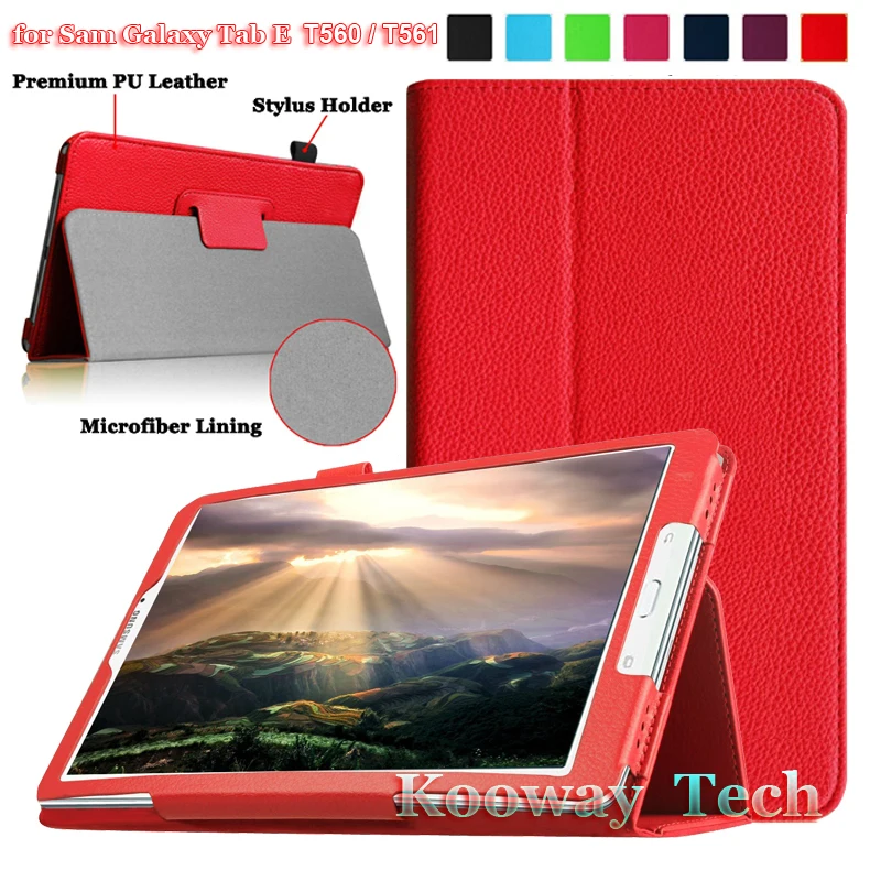

For Samsung Galaxy Tab E Leather Case, Premium Stand Cover for Galaxy Tab E 9.6inch SM-T560 T561 Tablet Protector Skin Case