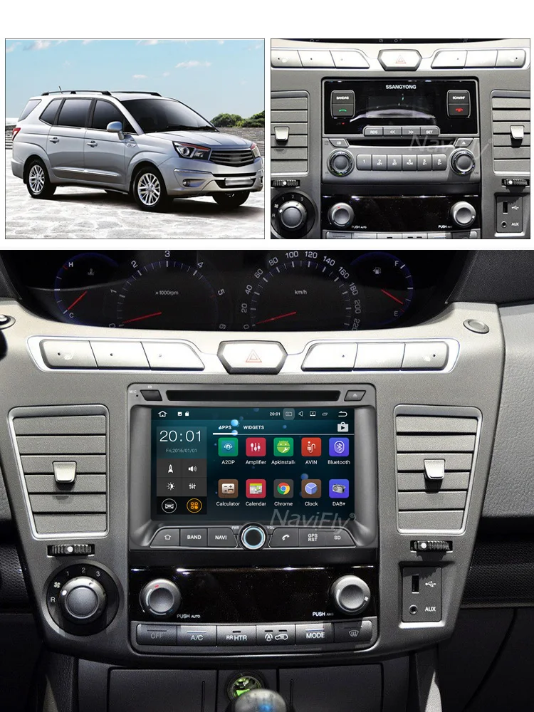 Discount Android9.0 2G RAM 16G ROM Car multimedia player for SsangYong Rexton 2005-2018 Rodius/stavic 2004 Car radio fm cassette 4