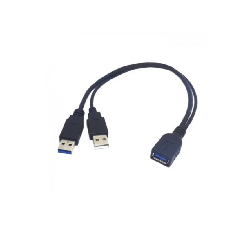 

USB 3.0 Female to Dual USB Male Extra Power Data Y Extension Cable for 2.5" Mobile Hard Disk