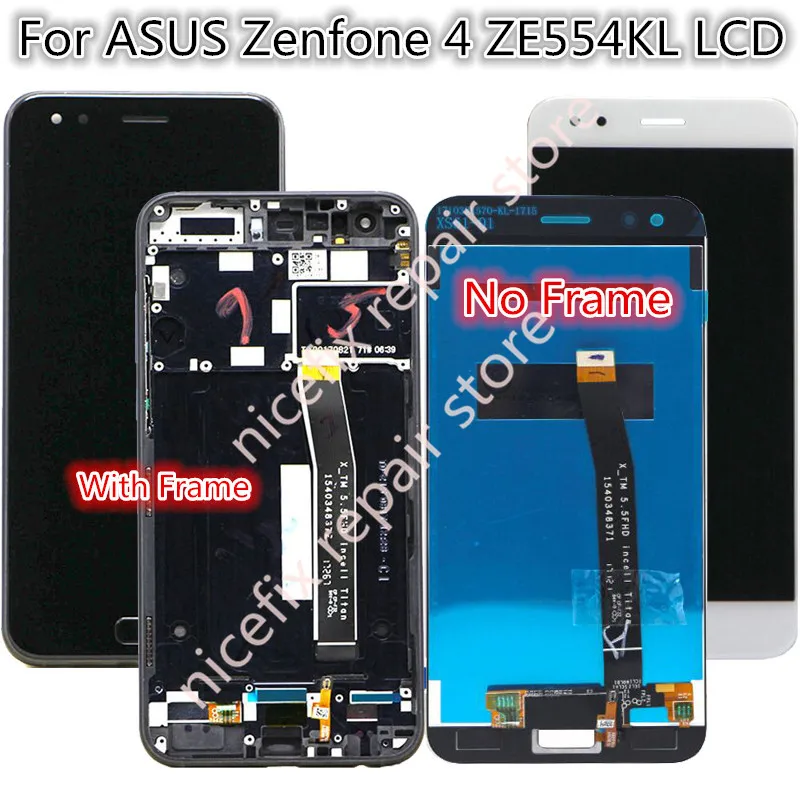 ЖК дисплей 5 дюйма для ASUS Zenfone 4 ZE554KL экран с рамкой и дигитайзером в сборе замена