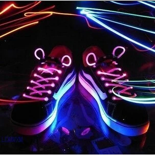 5pair/lot LED Shoelaces Flash & Light Up Shoe Laces Optical Fiber bootlace Party Accessories Seven Colors Free shipping | Обувь