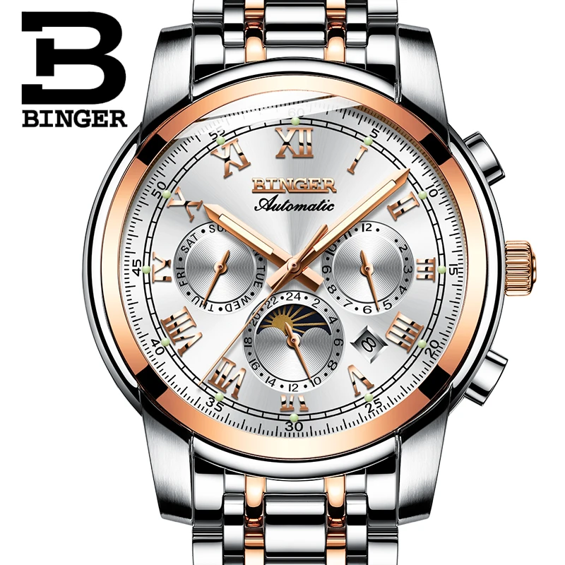 سويسرا التلقائي الميكانيكية ووتش الرجال بينغر الفاخرة العلامة التجارية رجل الساعات الياقوت ساعة للماء relogio masculino B1178-2 سويسرا التلقائي الميكانيكية ووتش الرجال بينغر الفاخرة العلامة التجارية رجل الساعات الياقوت ساعة للماء relogio masculino B1178-2