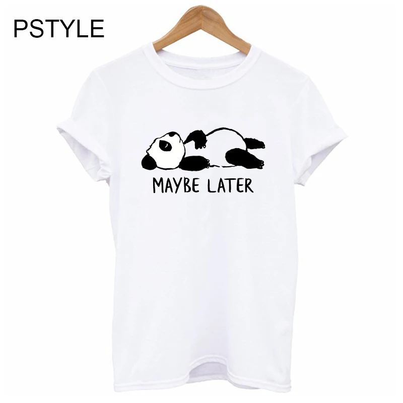 

Funny T Shirt For Women Maybe Later Print Short Sleeve Summer White Casual Tshirt Cartoon Graphic T-shirt Tee Top Female Clothes