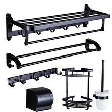 Античный Черный Космический алюминиевый набор для ванной комнаты настенный набор сантехники держатель для полотенец Держатель Для Туалетной Щетки