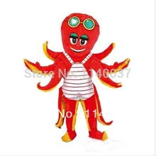 Талисман красный костюм осьминога костюм Рождество Хэллоуин Праздник Mascotte наряд костюм кунг-фу панды