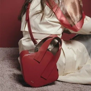

Bags for women Spring new Korean version of the designer irregular square handbag double zipper shoulder bag tide