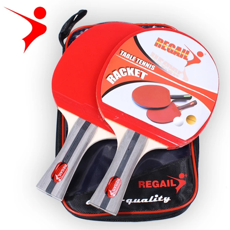 Regail 8020 ракетка для настольного тенниса и пинг-понга с двумя рукоятками, весло с тремя шариками, светильник с тяжелой ручкой, ракетка для настольного тенниса