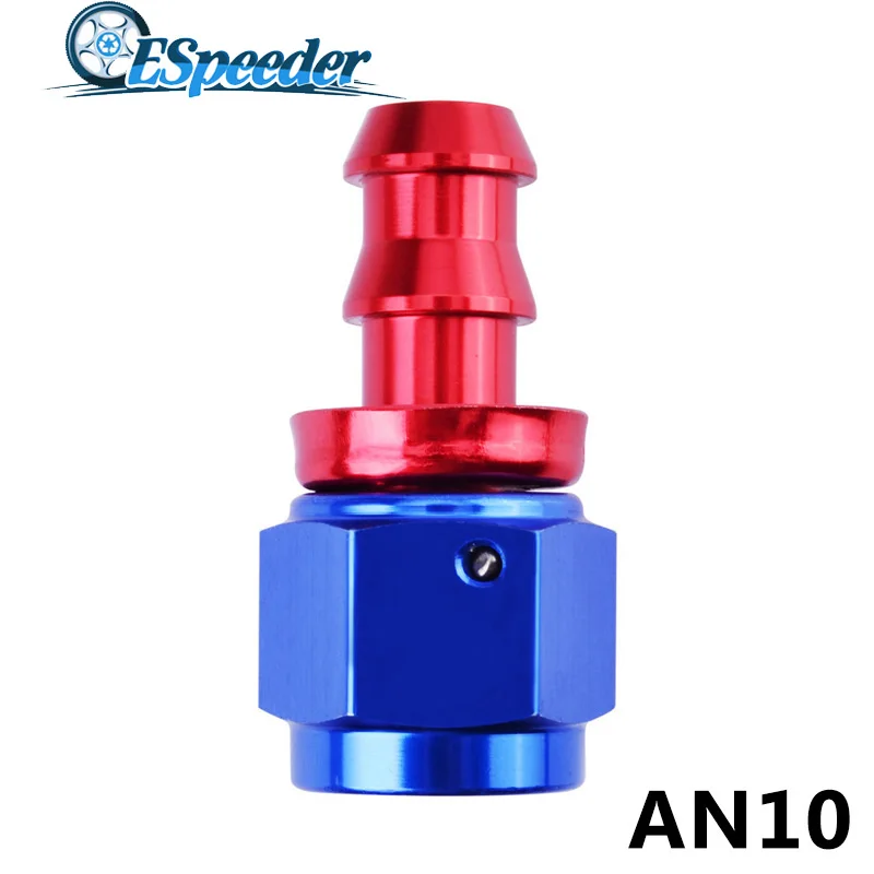 

ESPEEDER AN10 Push-on Fitting Anoized Aluminum Straight Fuel Line Hose End Oil Cooler Hose End Fitting Reusable Hose End Adapter