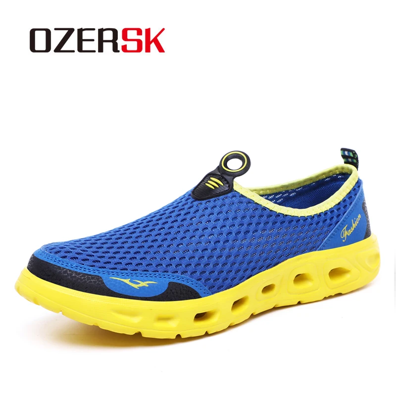 

OZERSK Men Casual Shoes Brand Men Summer Shoes Unisex Sneakers Flats Mesh Slip On Loafers Breathable Walking Shoes Size 35~48
