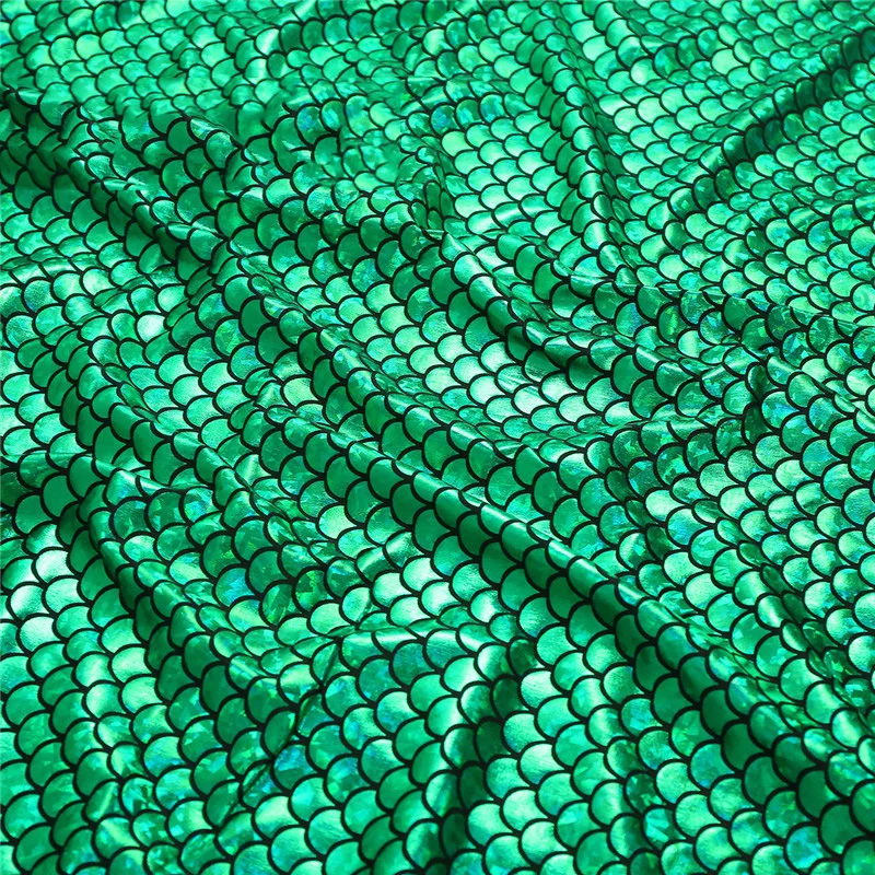 Meetee 50/100 см Ширина 150 см с позолоченном тиснением в виде рыбьей чешуи ткань спандекс для сцены платье Женская одежда деко изделия для шитья аксессуар - Цвет: green