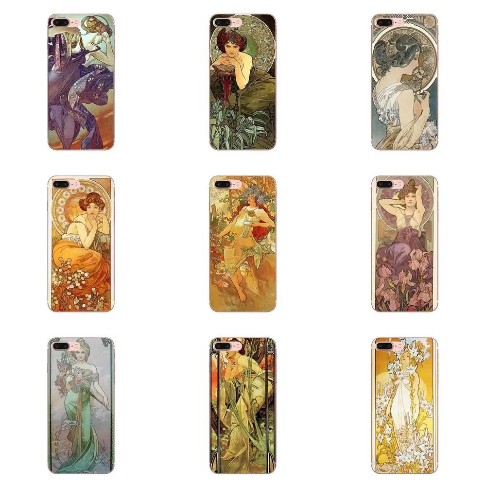 

For Xiaomi Redmi Note 2 3 3S 4 4A 4X 5 5A 6 6A Pro Plus Soft Silicone TPU Transparent Phone Cases Covers Alfons Mucha Primavera